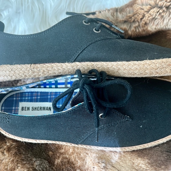 Ben Sherman Black Jenson Lace Up Espadrille Sneakers! Tropical Suave! Sz.8! - Picture 2 of 5